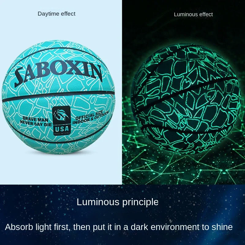 Night Light Basketball Glow In The Dark Fluorescent Street Ball Birthday Gift Hygroscopic Luminous Basketball