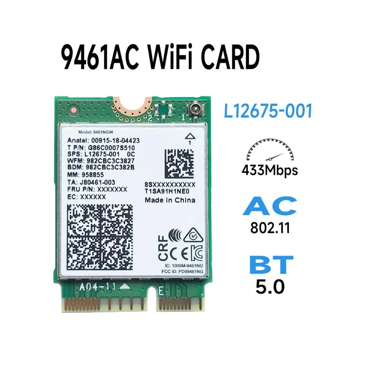 

Беспроводной адаптер 802.11AC M2 Key E CNVI Bluetooth 5.0 для Intel 9461NGW