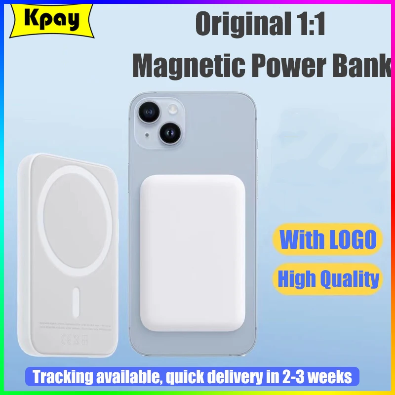 

Original 1:1 Macsafe Power Bank Magnetic Wireless Powerbank For iphone 15 14 13 12 Pro External Auxiliary Backup Battery Pack