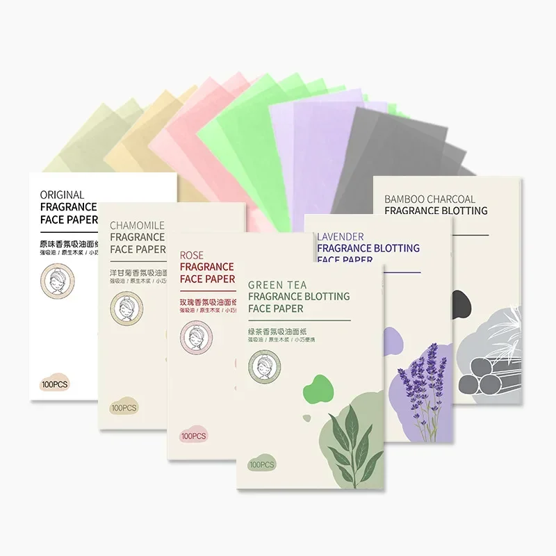 100pcs Matcha Facial Absorbent Paper Anti-Grease Face Oil Absorbing Sheets Oil Removing Paper Skincare Products for Women face oil absorbing paper