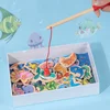 Wooden Magnetic Fshing Toy Marine Life Cognition Fish Rod Toys Children Early Educational Parent-child Interactive Board Game 4
