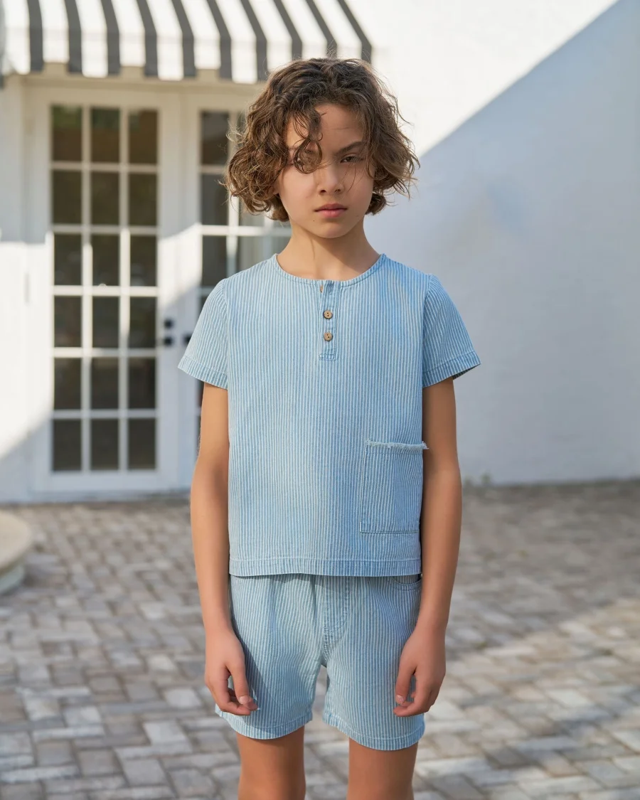 AS SS25 Summer Pinstripe Denim Collection brother and sister matching clothes 3
