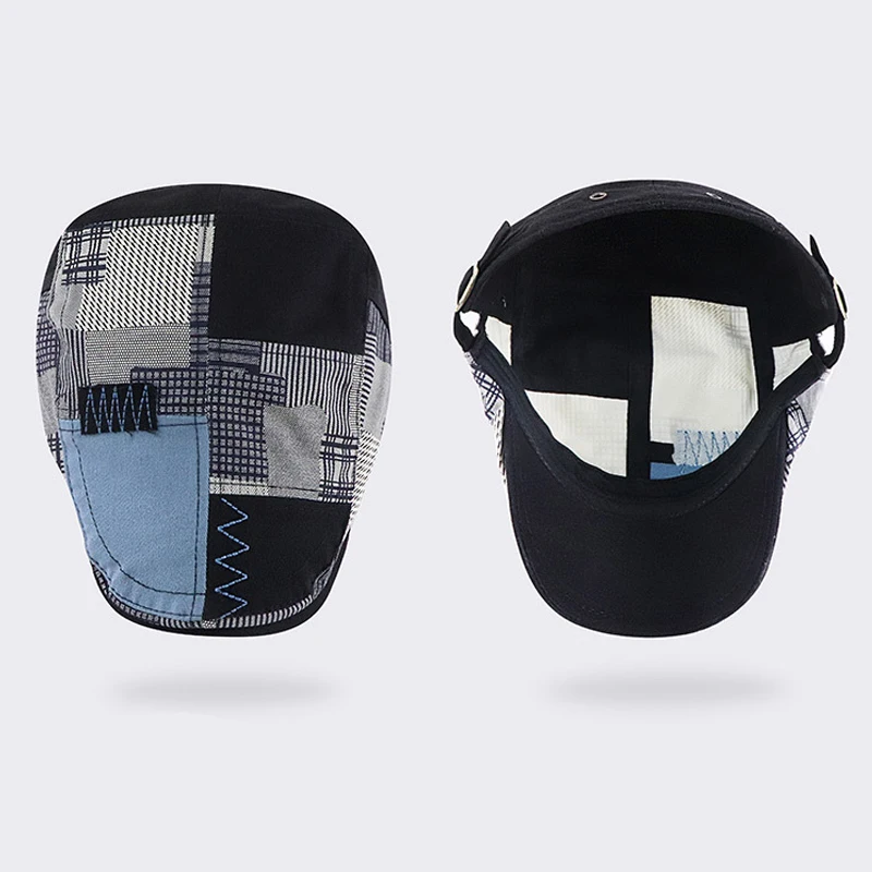 Designer Beret Hat Men Retro Newsboy Cap Patchwork Plaid Herringbone Flat Peaked Cap Women Driving Cabbie Gatsby Hat Casquette Casual Hat Beret Hat Newsboy Cap Newsboy Hat