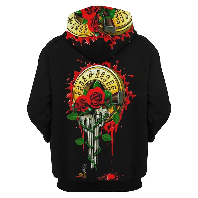 

Guns N Roses Graphic Hoodie Men Clothing Hip Hop Hooded Hoody 3D Printed New in Hoodies Women Harajuku Fashion y2k Pullover Tops