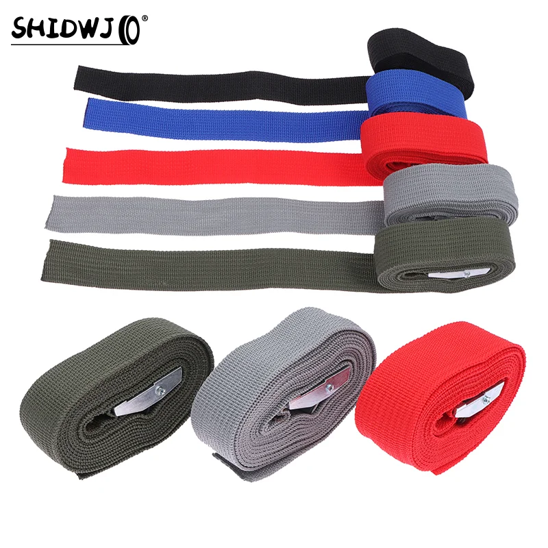 2M Cargo Straps With Buckle Tie-Down Belt For Motorcycle Car Bicycle Metal Tow Rope Strong Ratchet Fixing Belt For Luggage Bag