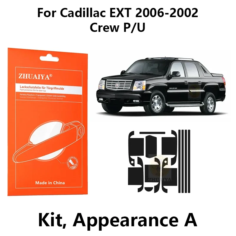 

Защитная пленка ZHUAIYA для красок дверной ручки, защитная пленка из ТПУ PPF для CadillacEXT 2006-2002 Crew P/U, автомобильные аксессуары