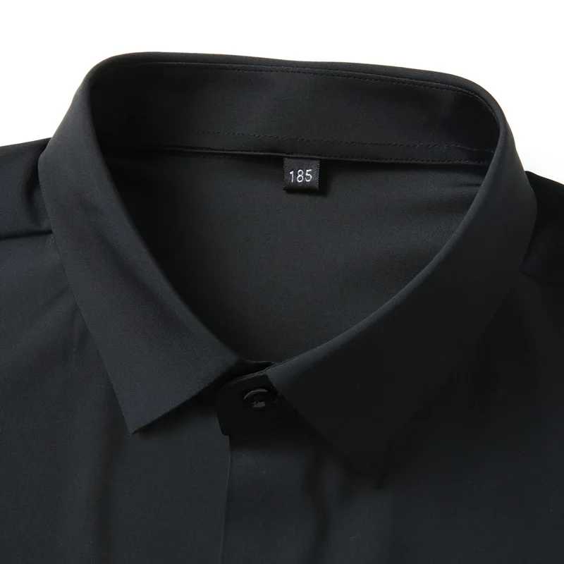 Summer Men Shirt Dress Ice Traceless Elasticity Oversize 6XL 7XL 8XL 10XL Plus Size Formal Short Sleeve Designer High Quality 5
