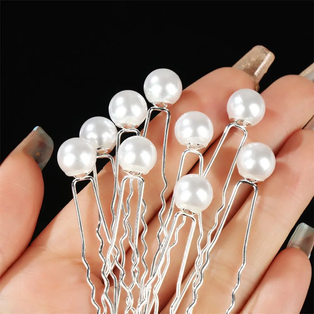 20pcs Bridal U-shaped Pin Metal Barrette Clip Hairpins Rhinestone Pearl Women Hair Accessories Wedding Hairstyle Design Tools