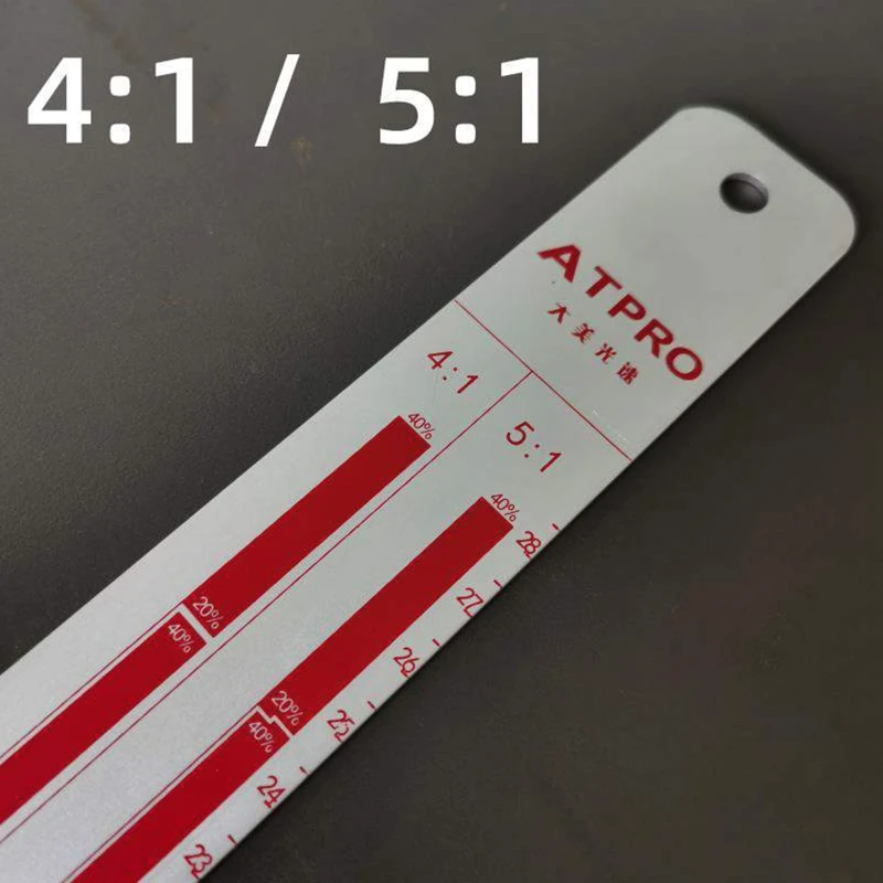 Metal ruler Lightweight Paint Stick Car Body Paint Proportional Measuring Scale Mixing Ruler 2:1/3:1/4:1/5:1 Thin Stirring Stick