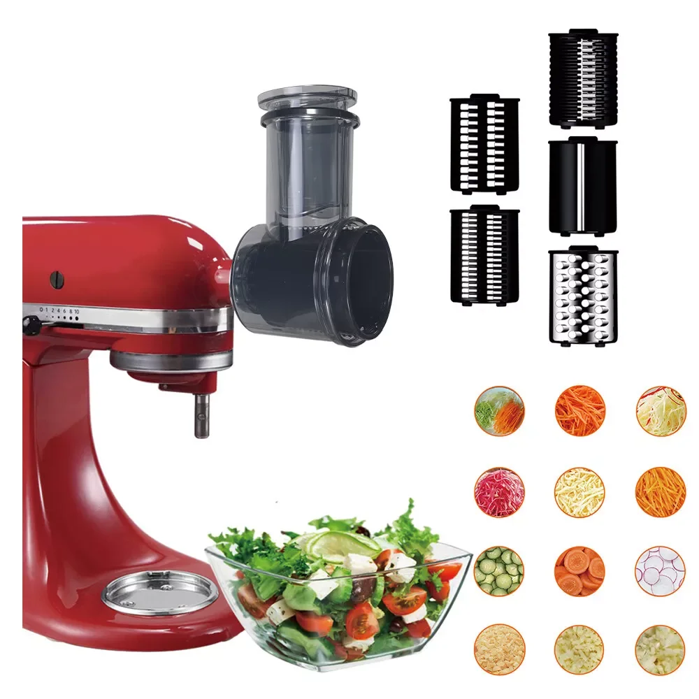 Food Grater Slicer Shredder Chopper Attachment Accessories for KitchenAid Stand Mixer With 5 Blade