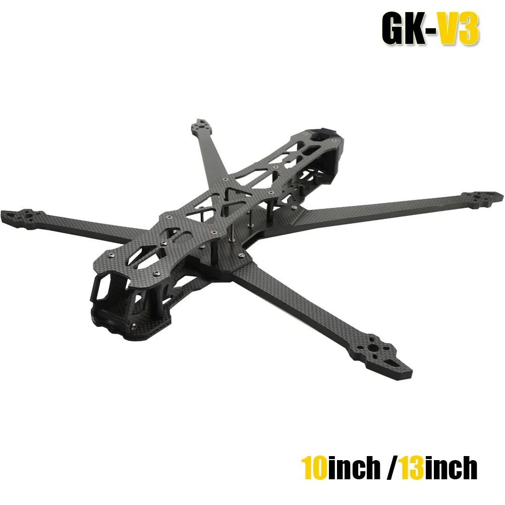 Vue d'ensemble du kit cadre drone FPV GK-V3 en fibre de carbone, bras renforcés 7mm