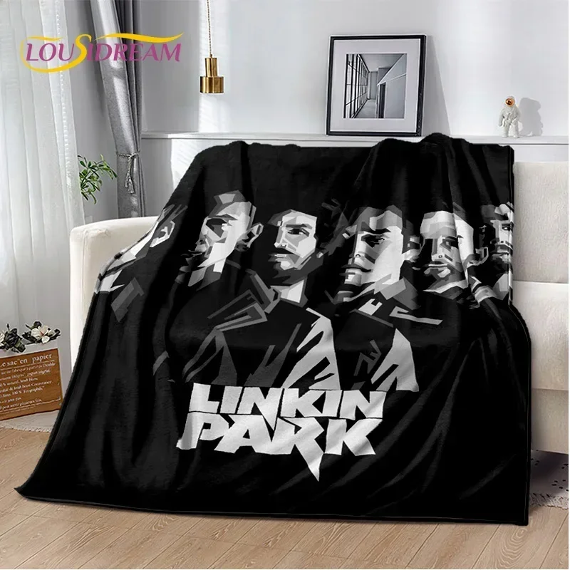 Retro Rock Band 3D L-Linkin Park Soft Flannel Blanket for Beds Bedroom Sofa Picnic,Throw Blanket for Cover Outdoors Leisure Gift 6