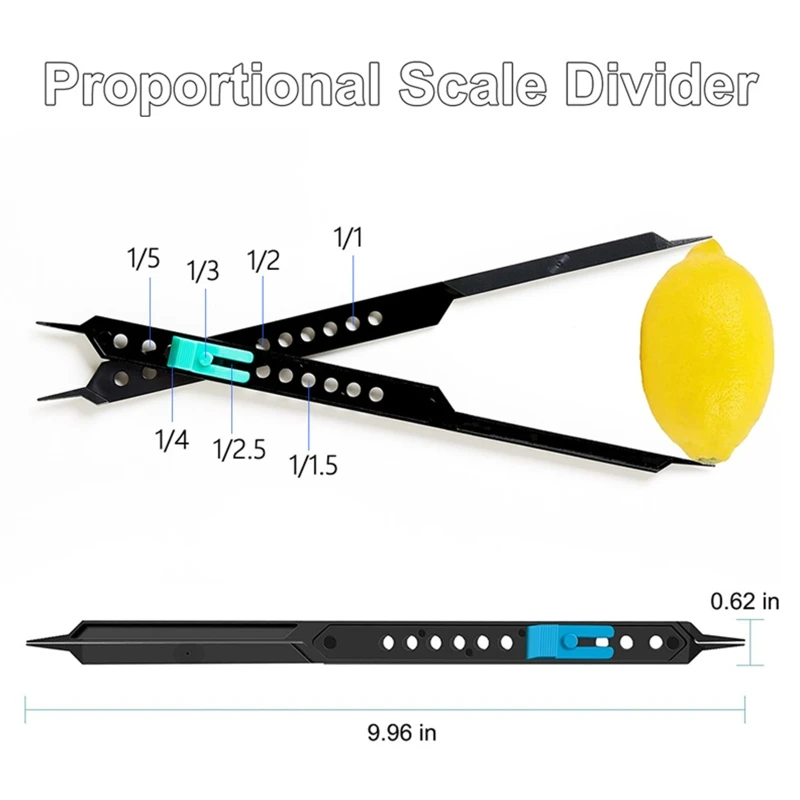 Adjustable Caliper & Subject Scale Divider Pantograph Drawing Tool For Arts