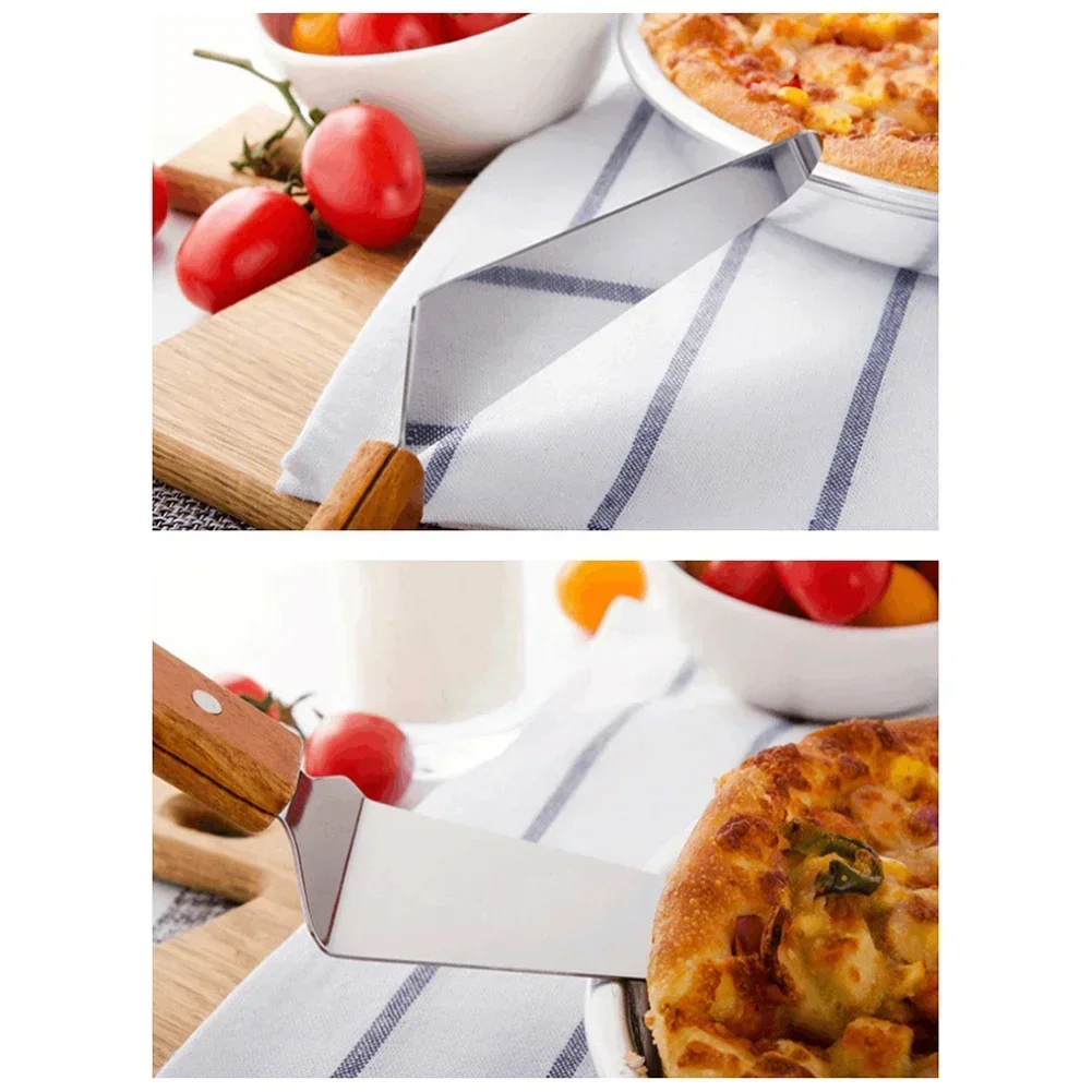 Wooden Handle Pizza Shovel Triangle Shovel Cake Cheese Baking CookingTool Household Manual Power Tool Accessories