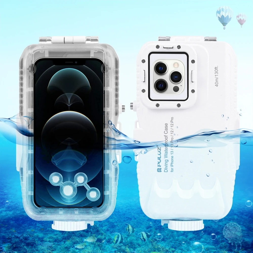 PULUZ 40m/130ft Waterproof Diving Housing Photo Video Taking Underwater Cover Case for iPhone 11 12 13 Pro Max 13 12 Pro 12 mini cool iphone se cases