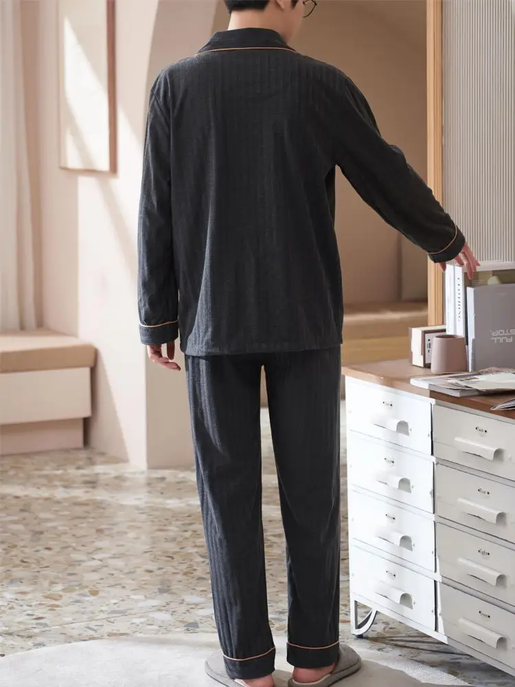 Pajama Couple Man and Woman Cotton Pajamas Men's Silk Pajamas Warm Sleeping Sleepwear Big Size Home Clothes for Men Boy Pyjama