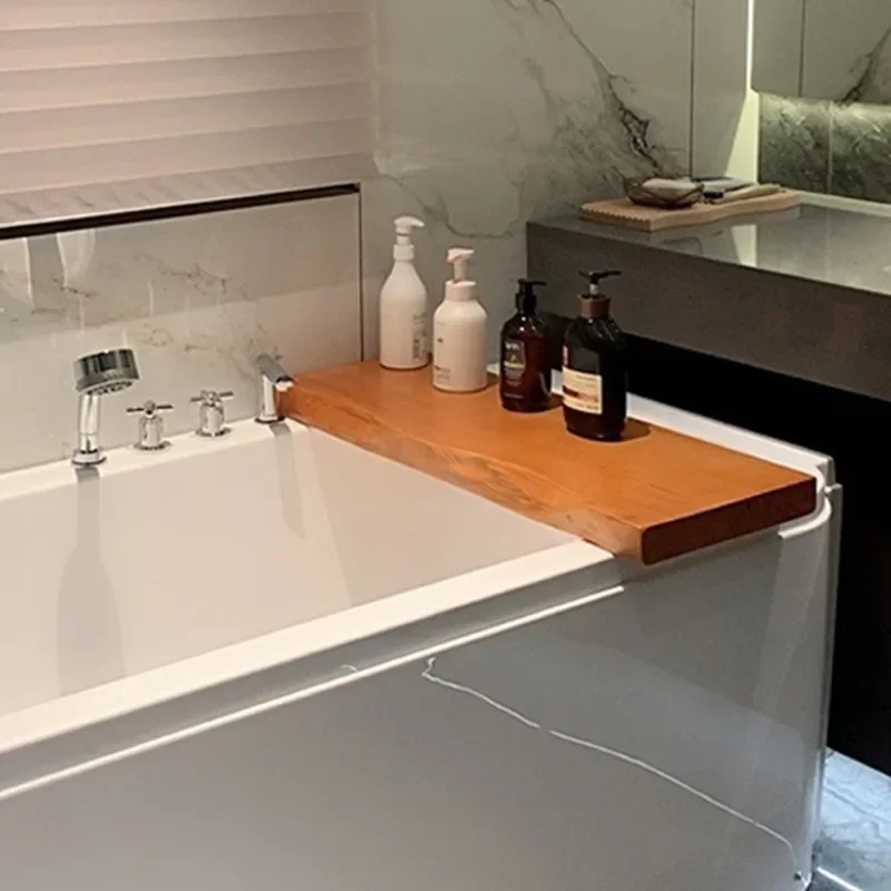 High-end Solid Wood Hotel B & B Club Bathroom Bathtub Rack Household Bath Supplies Shower Gel Storage Rack Tray