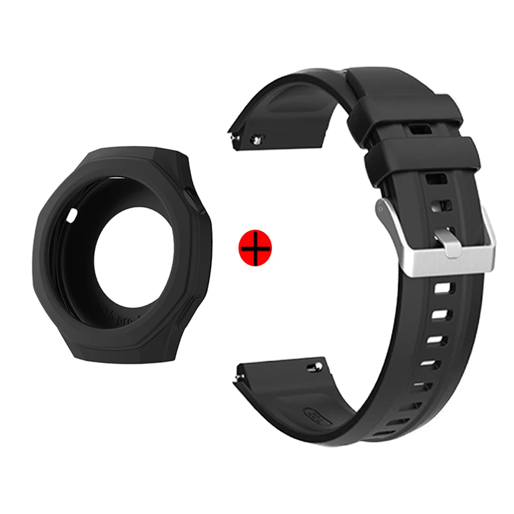Silicone Strap and Case for 46mm Watch - Adjustable Single Color Wristband
