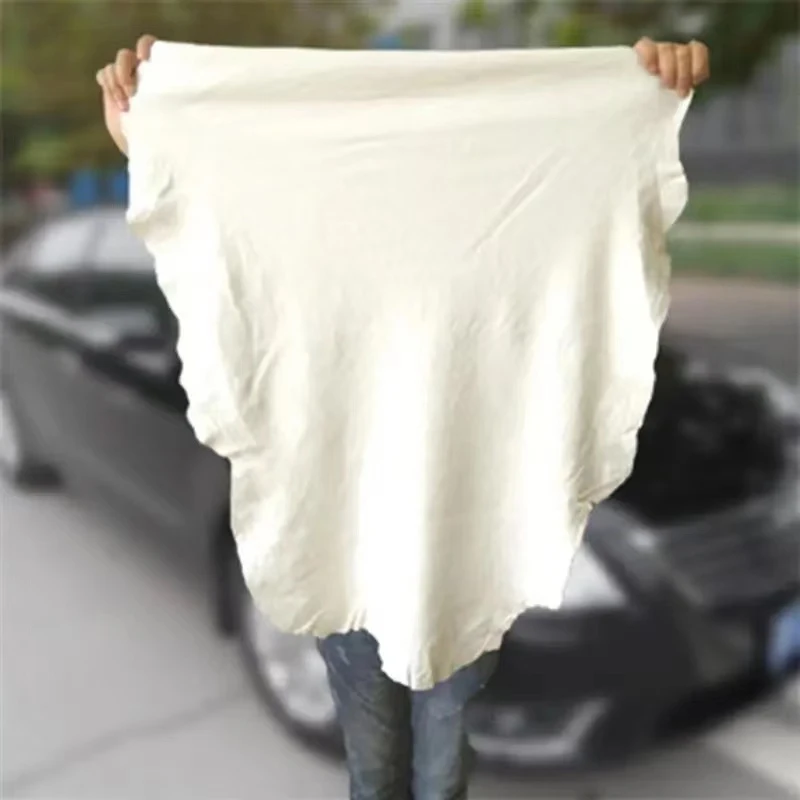Natural Deerskin Leather Cleaning Towel 40x60CM Car Home Washing Care Quick Dry Super Absorbent Glass Drying Rags