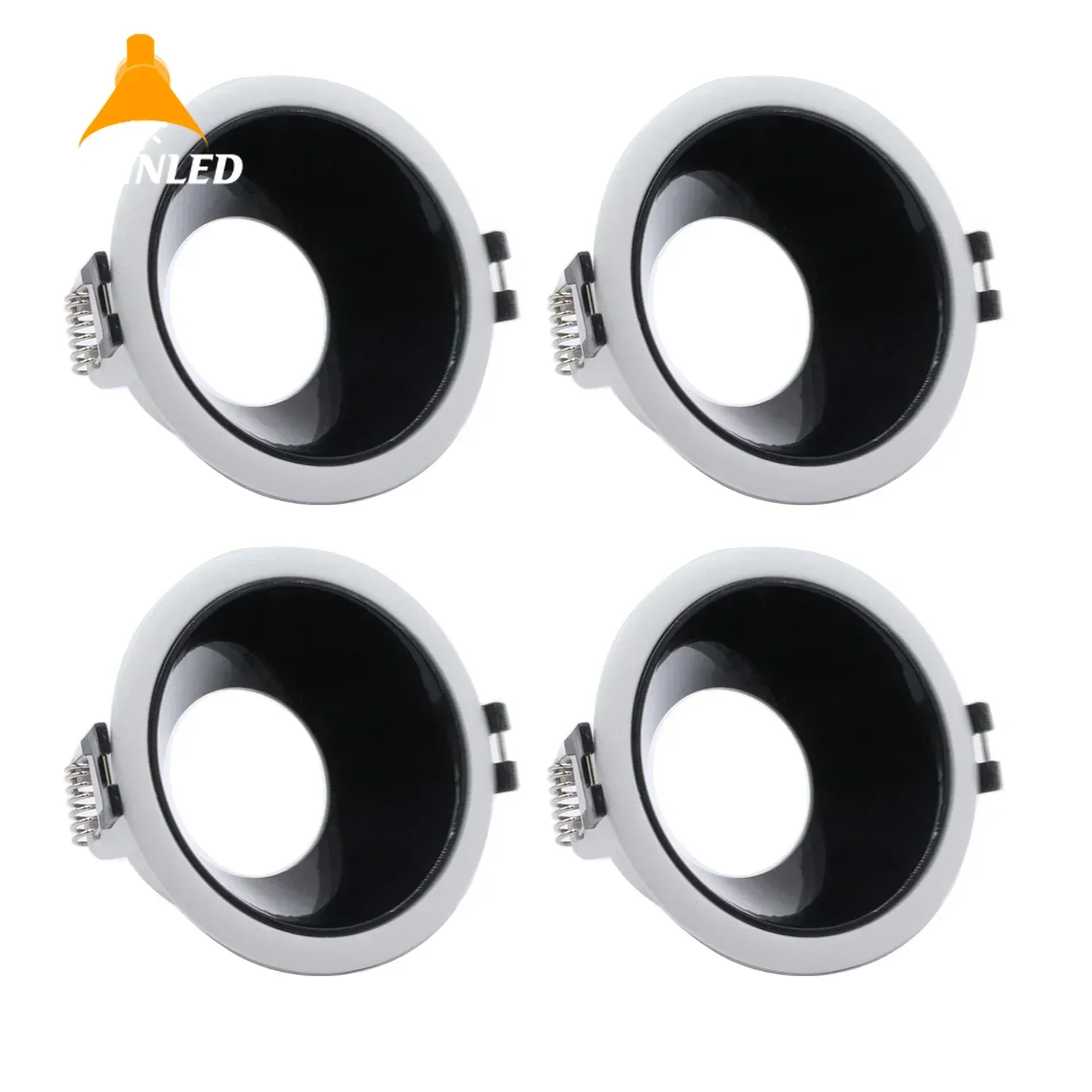 Aluminium White-Black Spot Lighting Fixture Recessed Mount Frame GU10/MR16 Lamp Holder Spot Lighting Lamp Holder Socket Fitting
