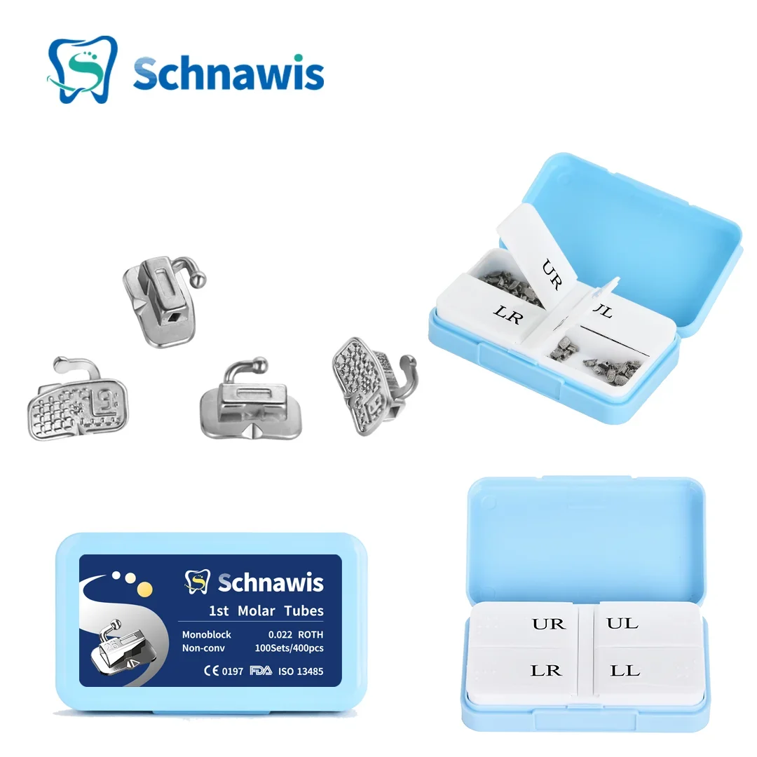 

Стоматологическая Ортодонтическая зубная букальная трубка, обрабатываемая 1-я молярная моноблокировка, не-Conv Edgewise MBT, рот, Ортодонтические инструменты, 100/400 шт.