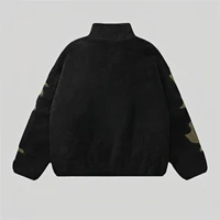 Skeleton Jacket Men Winter Fuzzy Lamb Fleece Jacket Coat Men Streetwear Hip Hop Oversized Harajuku Foam Print Patchwork Jackets 2