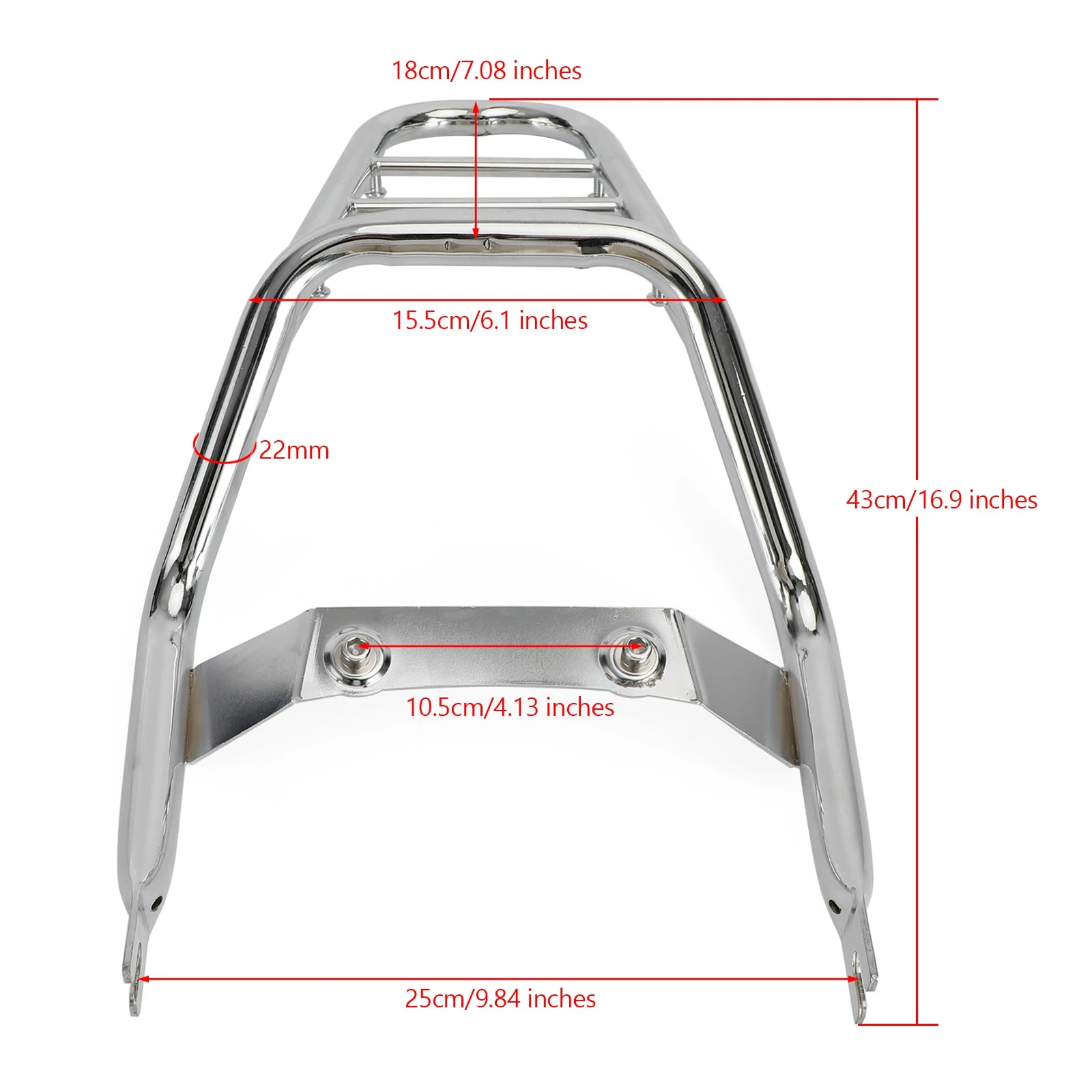 Areyourshop Rear Rack Chrome Luggage Carrier for Honda Z125 Monkey 125 motorcycle luggage rack
