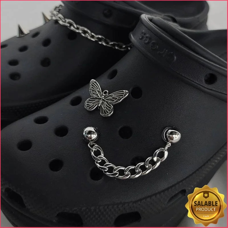 Rivet Metal Butterfly Croc Charms Designer DIY Chains Shoes Decaration for  Croc JIBS Clogs Hello Kids Women Girls Gifts