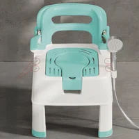 Non-Slip Shower Stool, Indoor Odor-Resistant Seat, Toilet Chair with Backrest, Armrests for Elderly Aid, Comfort Stool 1