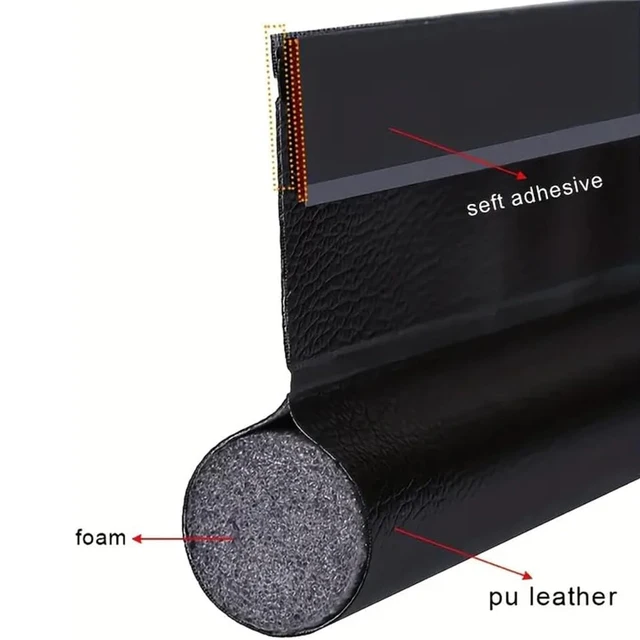 1-4pcs Door Seal Strip Self Adhesive Soundproof Foam Rubber Weatherstrip Adjustable Under Door Sweep Gap Draft Stopper 2