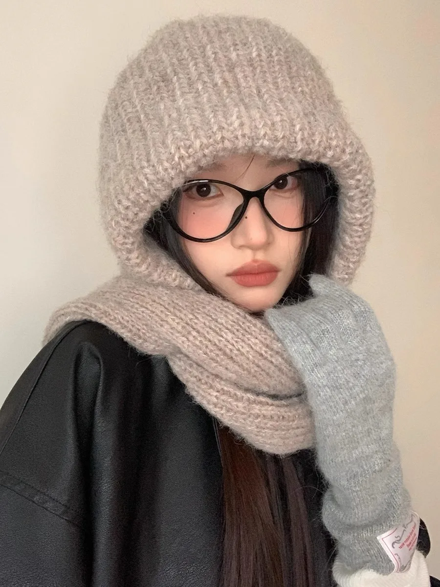 Women's Winter Warm Ear Protection Cycling Balaclava Hat And Scarf In One
