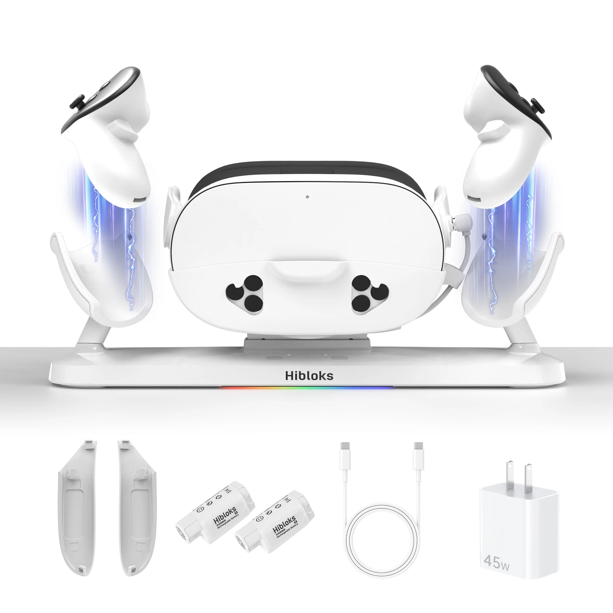 Hibloks Charging Dock for Quest 3S Magnetic Fast Charging Station for Oculus Q