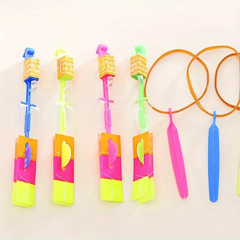 LED Light Rockets Flying Toys Slingshot Launcher 10pcs Birthday Halloween Christmas Party Favors Bright Glow Night Fun