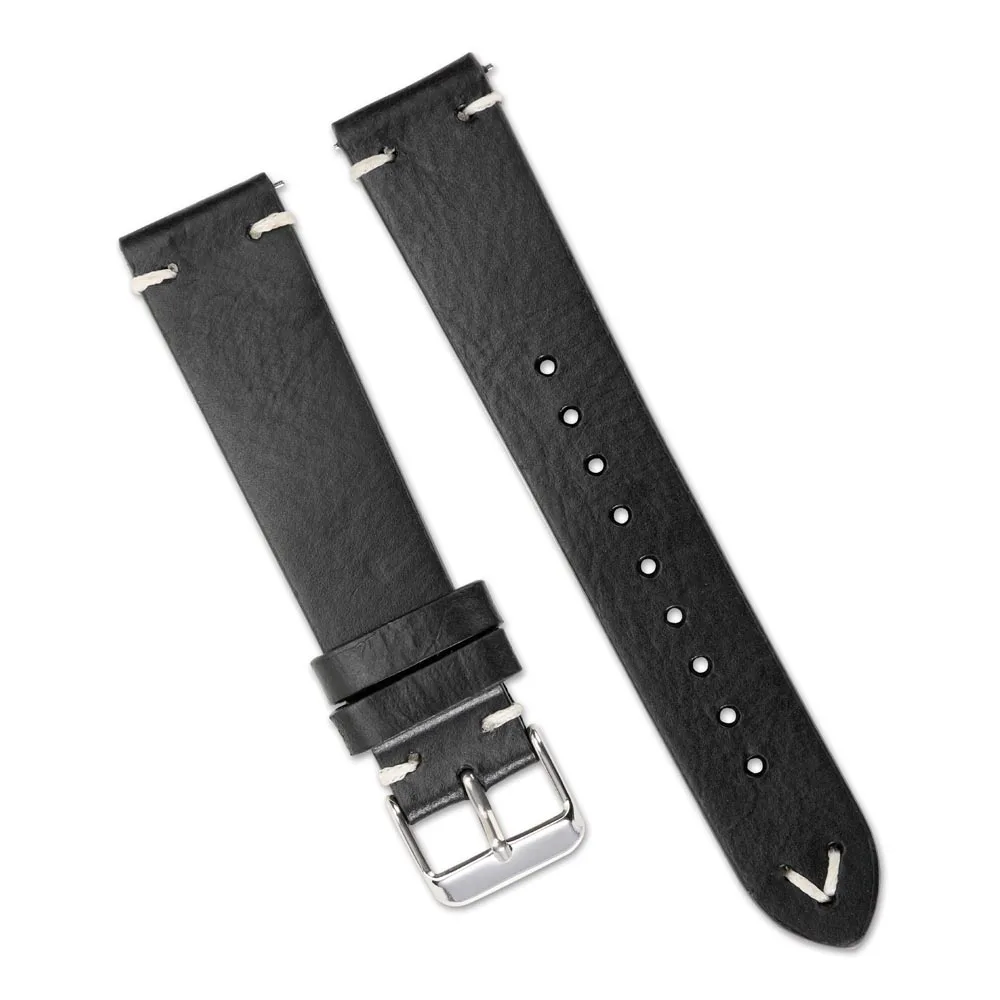 Vintage Genuine Oil Wax Leather Watch Strap - Classic Men's Band Bracelet