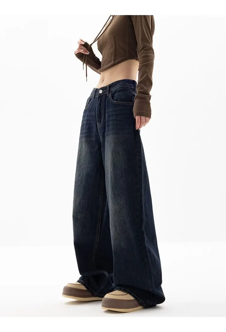 Wide Leg Baggy Denim Trousers 30