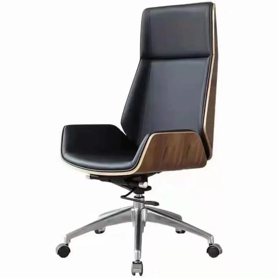 

Hot Sale Luxury Plywood Seat Tall Leather Wooden Executive Conference Home Office Chairs