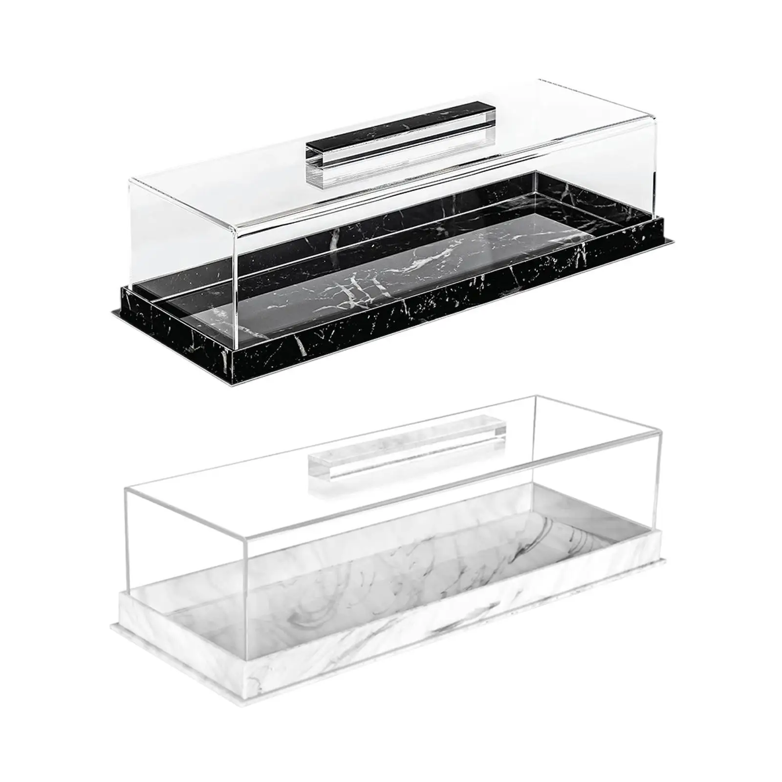 Rectangular Cake Holder with Cover Acrylic Pastry Display Case Cake Storage Tray for Home Party Wedding Countertop Decors
