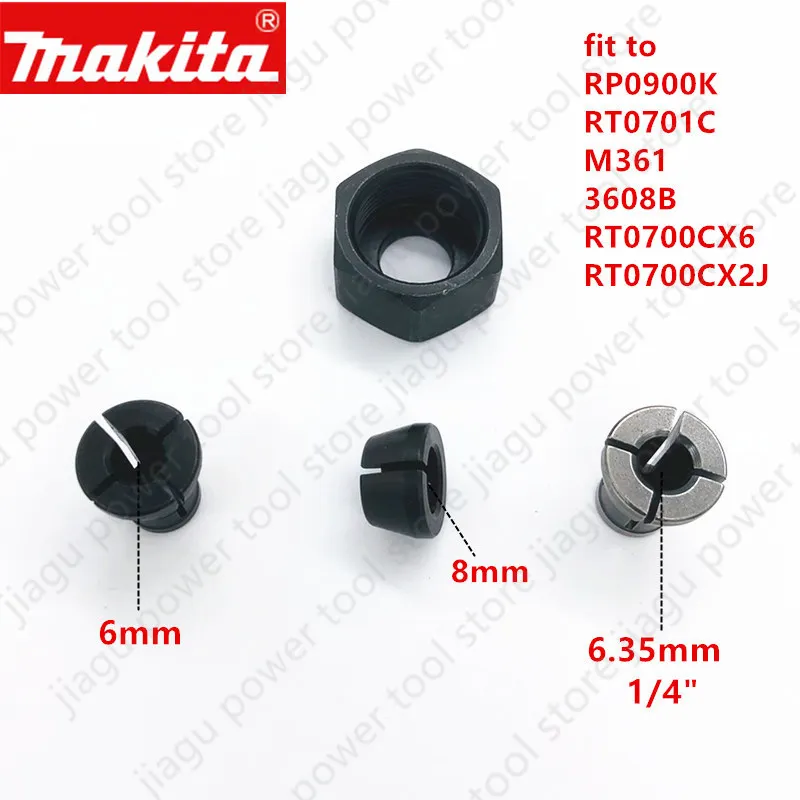 Pinza Per Makita 763637-1 1/4 "6.35Mm 763636-3 763615-1 6Mm Rp0900K Rt0701C M361 3608B Einhell Rt0702C Muslimate Router