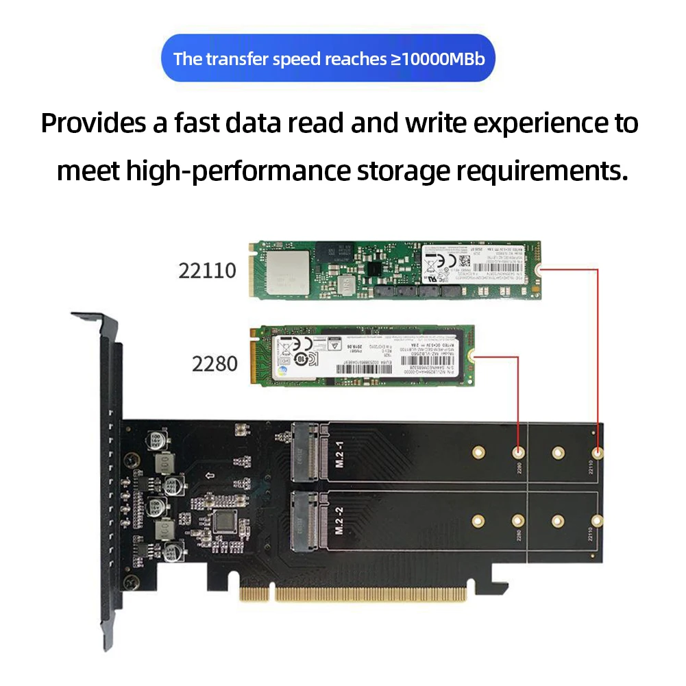 M.2 NVME Expansion Card M Key PCIE 3.0 X16 Adapter Board 4 Slot HDD Adapter Controller Supports Raid with Heatsink hard drive adapter ssd adapter