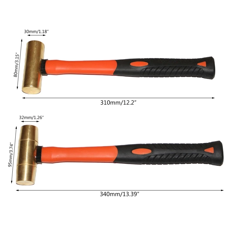 

Dropshipping Explosion-proof Red Copper Drum Hammer 0.45kg/0.68kg Safety Tool Explosion Proof Safety Tool Portable Shockproof