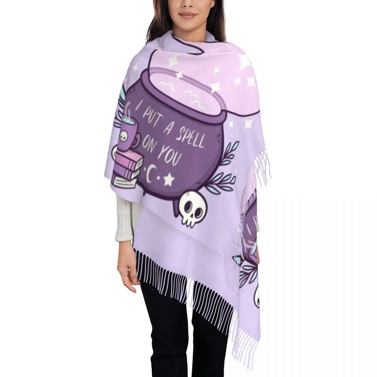 Purple Skulls Ouija Board Scarf Wrap for Women Long Winter Fall Warm Tassel  Shawl Unisex Spirit Witchcraft Scarves - AliExpress