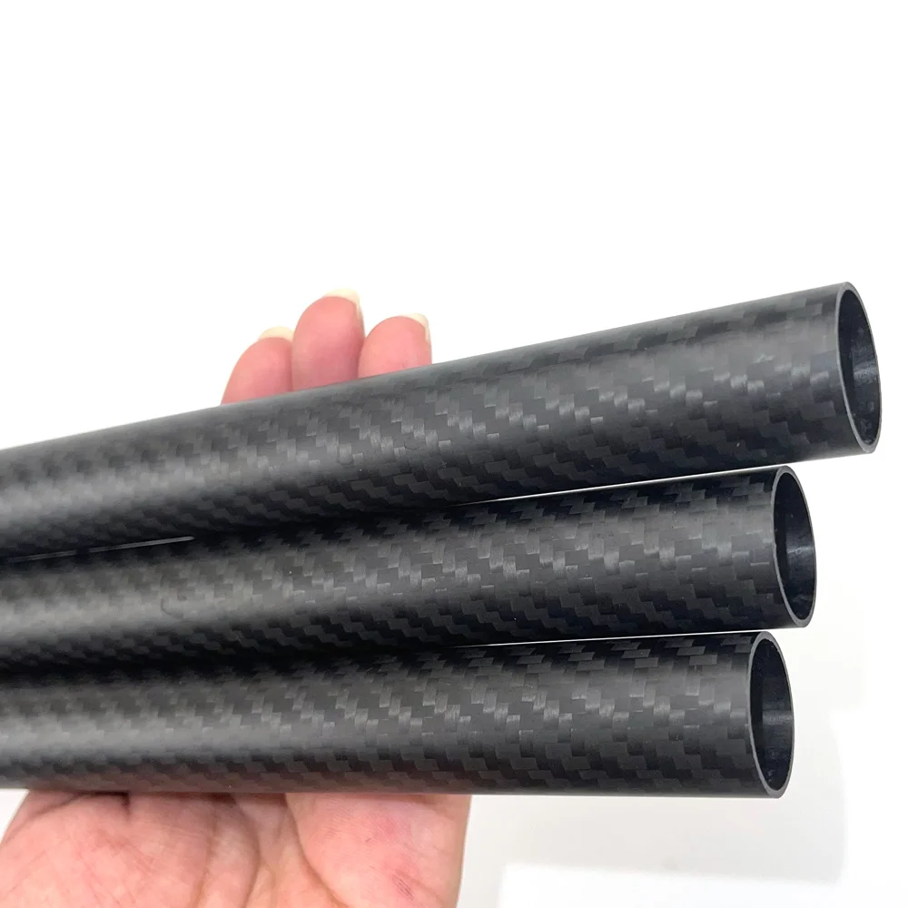 S48638936587e4e8898d8980e4d617048N 1/ 2Pcs 3K Pure Carbon Fiber Tube Length 0.5M Twill Matte Composite Hardness DIY Japan Material Pipe for RC Airplane Drone Parts