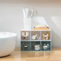 1Pc Stackable Transparent Drawer Storage Box Desktop Cosmetic Tea Bag Stationery Organizer Container 4