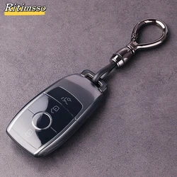 TPU Transparent Car Key Case Cover for Mercedes Benz E C S GLC Class E200 E400 E63 W213 S550 S560 C260 A200 Key Shell Protector