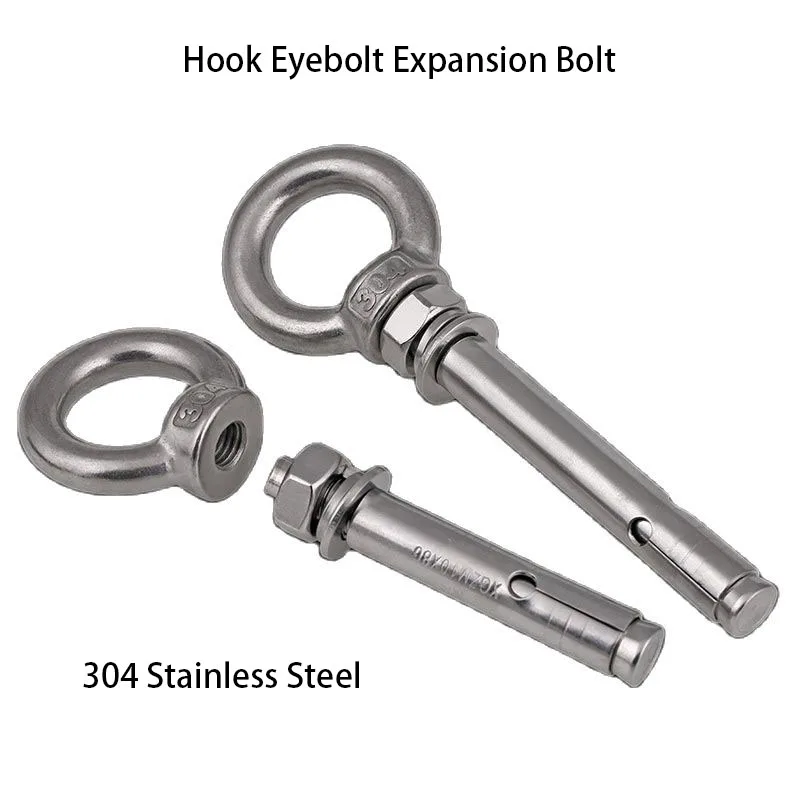 304StainlessSteelExpansionScrewHookEyeboltExpansionBoltLoop