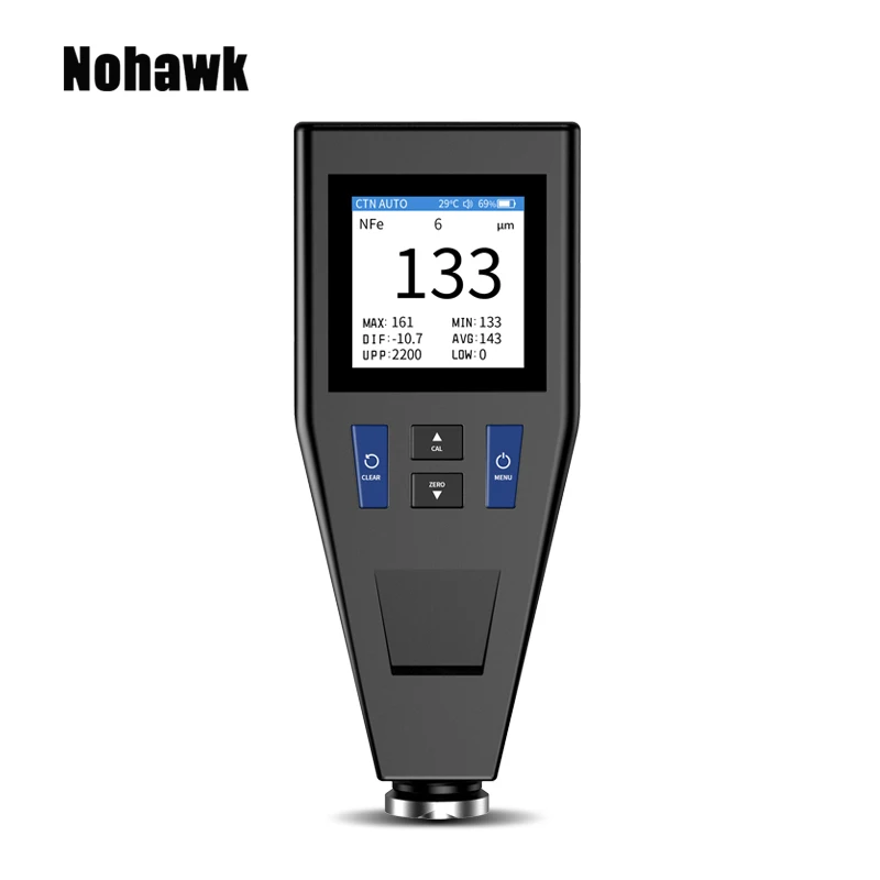 Nohawk NK-200 Wiederaufladbare Autos Farbe Dicke Gauge für Auto 0-2000um  Galvanisieren Metall Fe & NFe Beschichtung Tester Meter