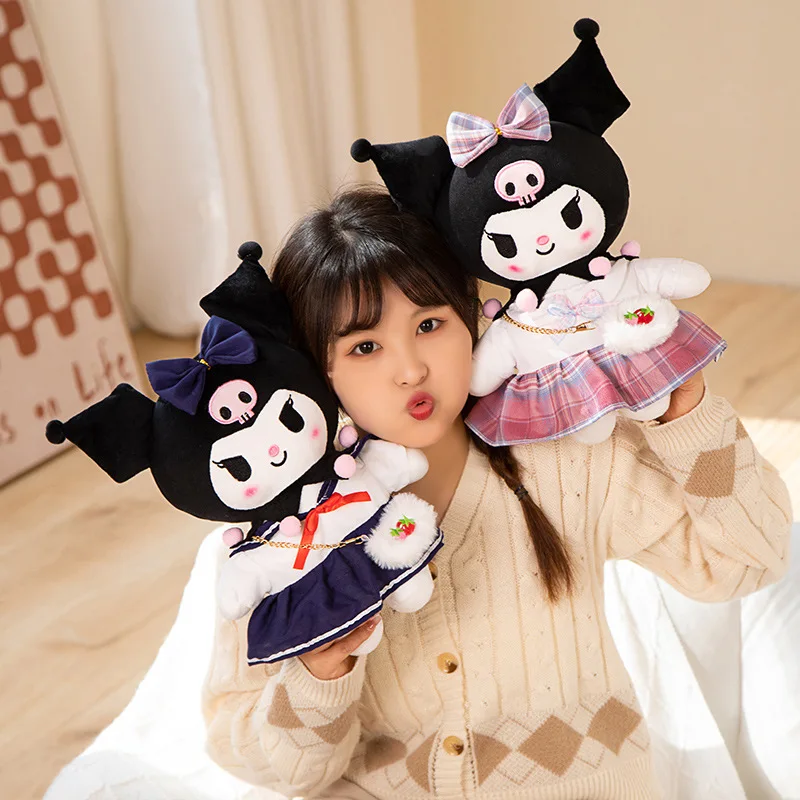 

Sanrio плюшевая игрушка Kuromi Melod Hello Kitty Мягкая кукла кавайная комната Декор Детский спутник животное кукла подарок для девушки