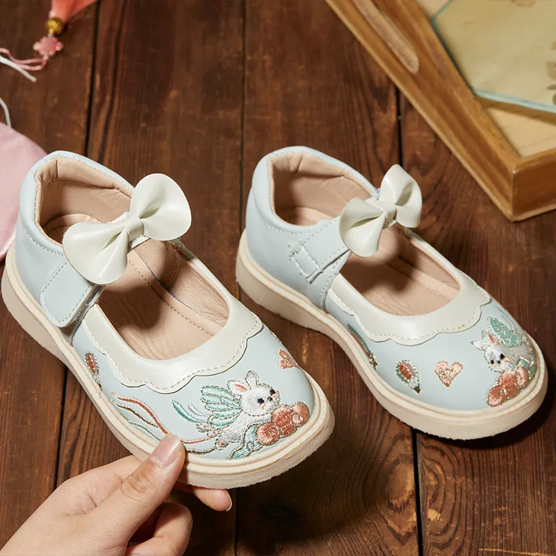 Zapatos Ni&ntilde;a Ethnic Girl Shoe Autumn New Cute Princess Shoe Embroidered Kid Dance Single Mary Jane Shoeтуфли