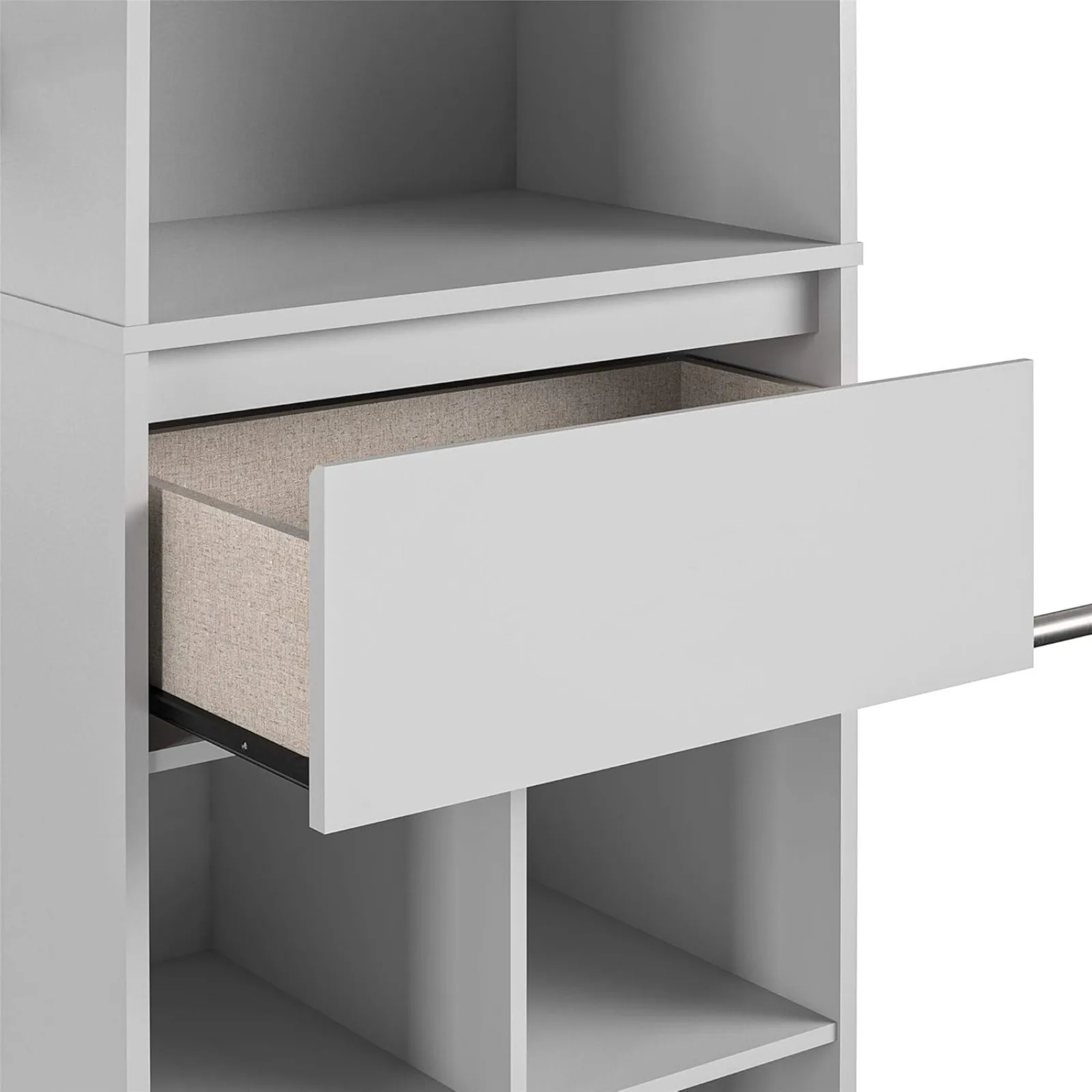 US Adjustable Kids&rsquo; Closet Organizer System, Dove Gray