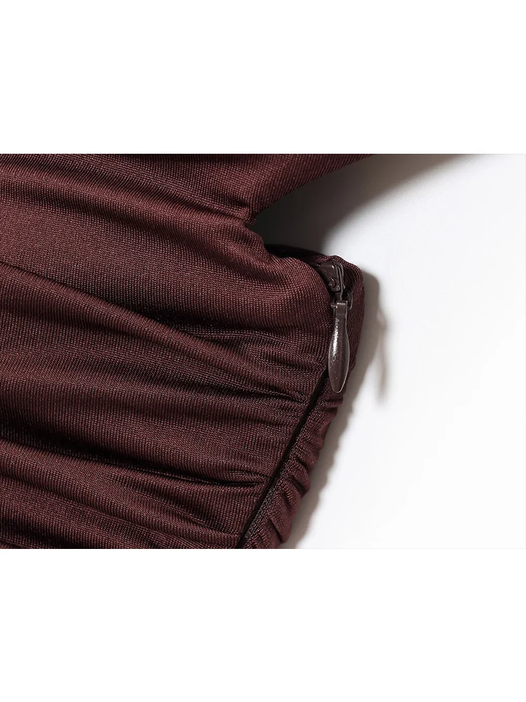 TFMLN 2025 New Women's Bodysuit Sexy Sleeveless Ruched Skinny Slash Neck Bodycon Elegant Tops Fashion Streetwear Outfit Summer